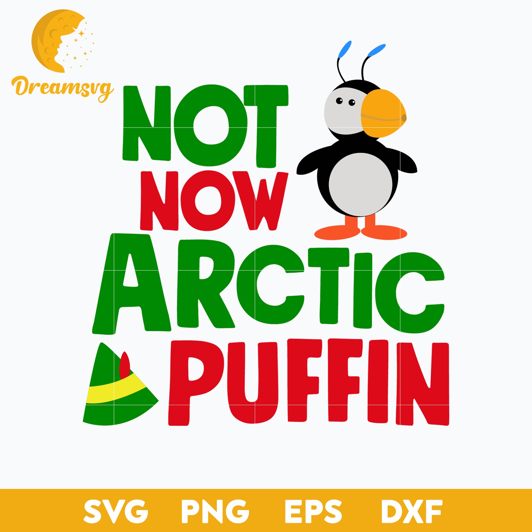 Not Now Arctic Puffin SVG SVG, Christmas SVG.