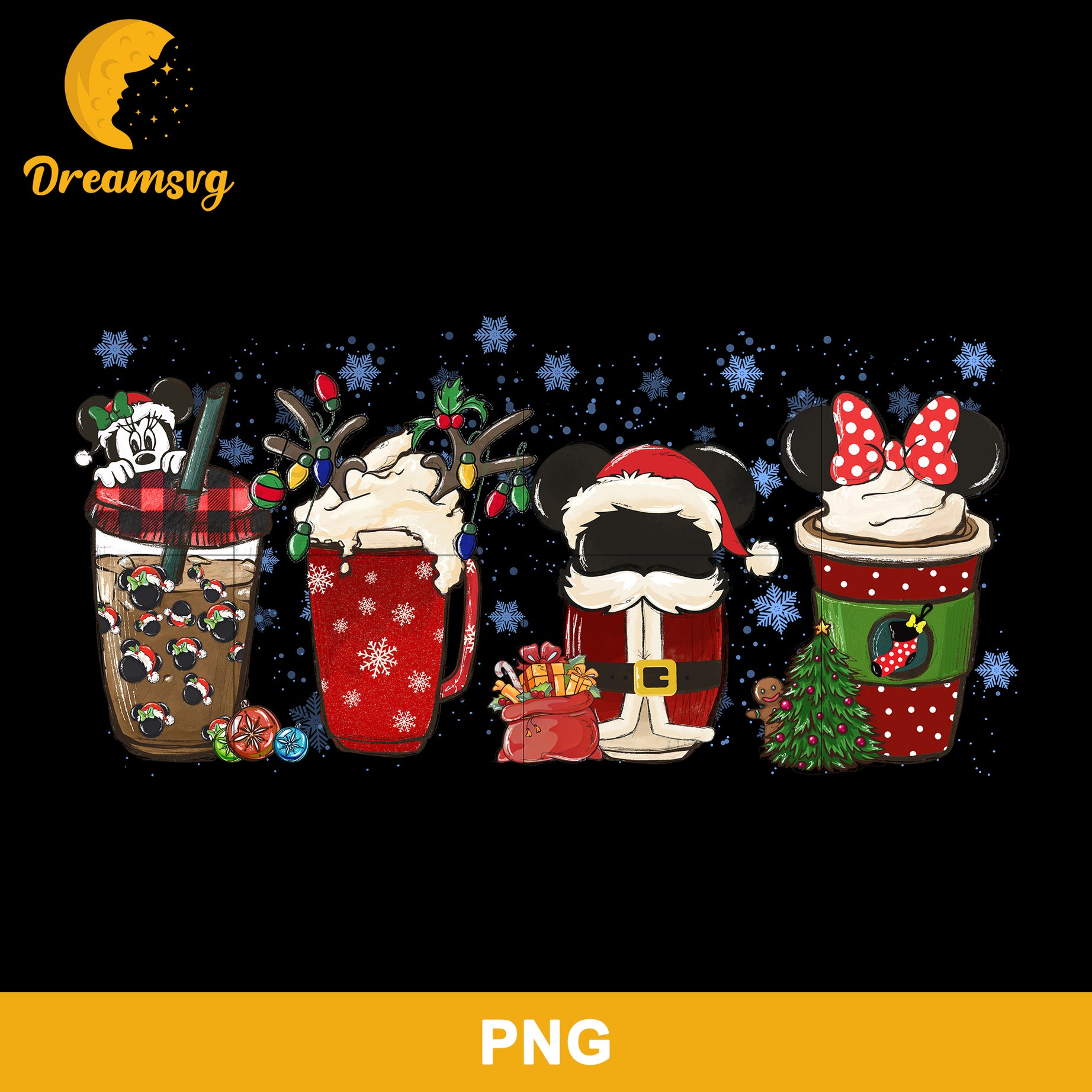 Mickey Mouse Christmas Coffee PNG, Christmas Coffee PNG, Disney Mickey Coffee PNG File