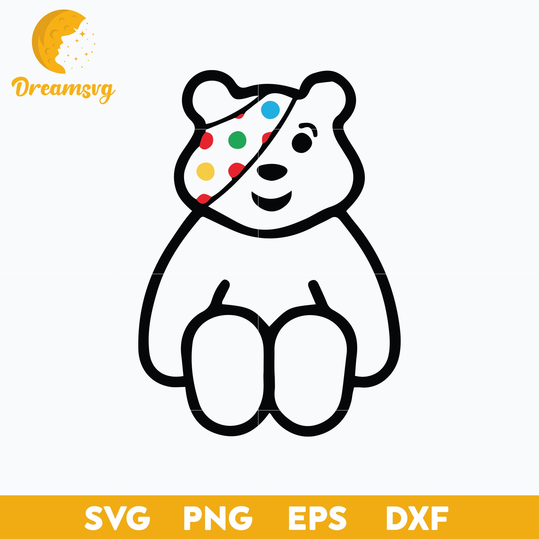 Tesco Pudsey Bear Outline SVG, Children In Need SVG