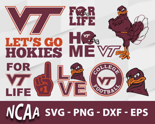 Virginia Tech Hokies Svg Bundle, Virginia Tech Hokies Svg, Sport Svg, Ncaa Svg, Png, Dxf, Eps Digital file.