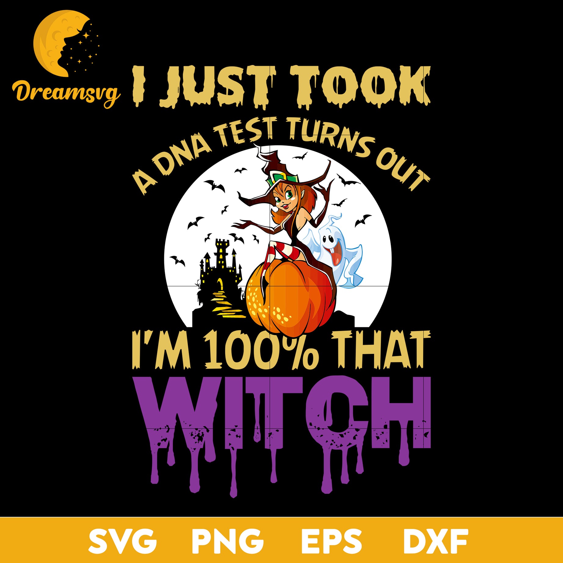 I iust took a dna test turns out i'm 100 that witch svg, Halloween svg, png, dxf, eps digital file.