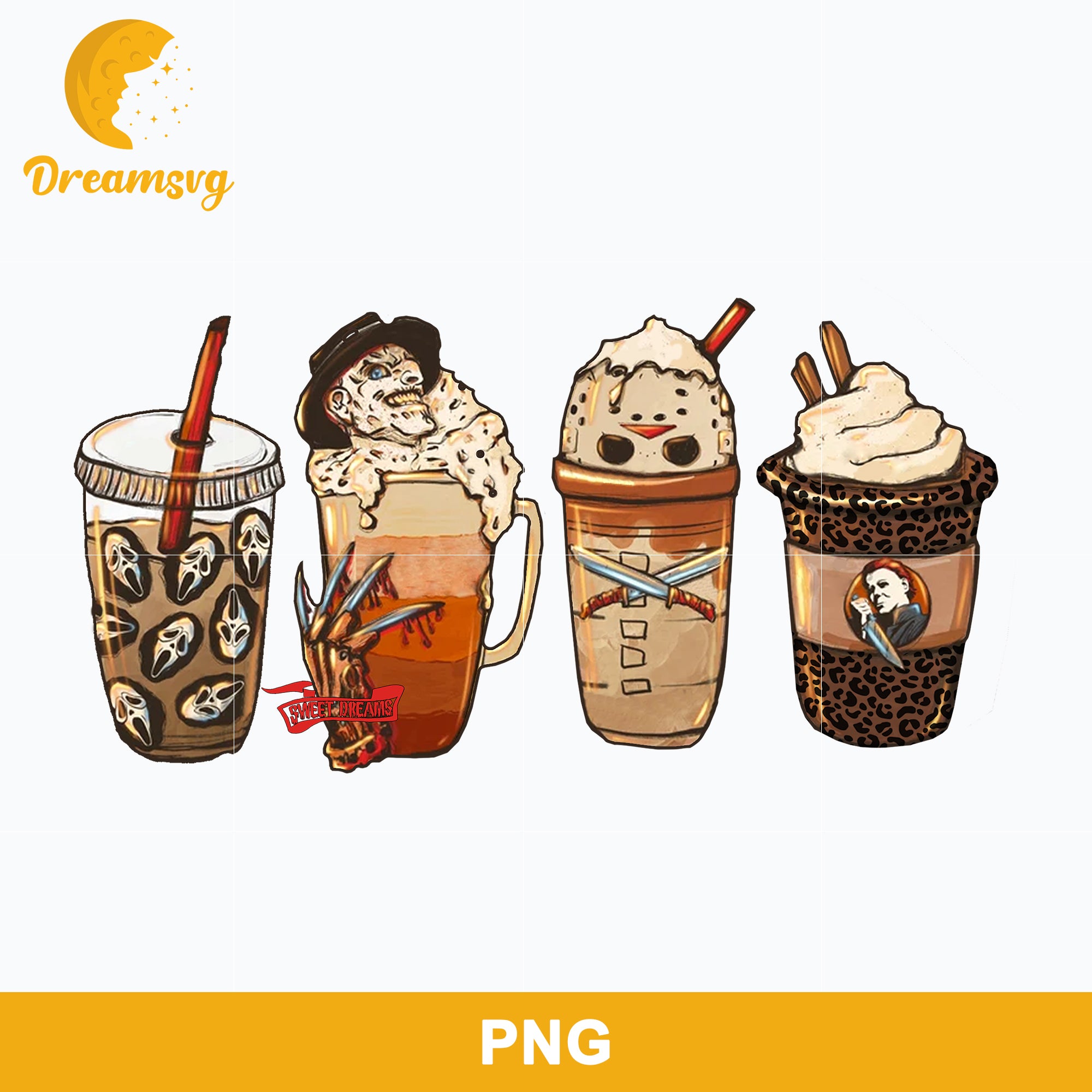 Horror Fall Coffee Pumpkin Spice Latte Png, Ghost Fall Coffee Png, Fri ...