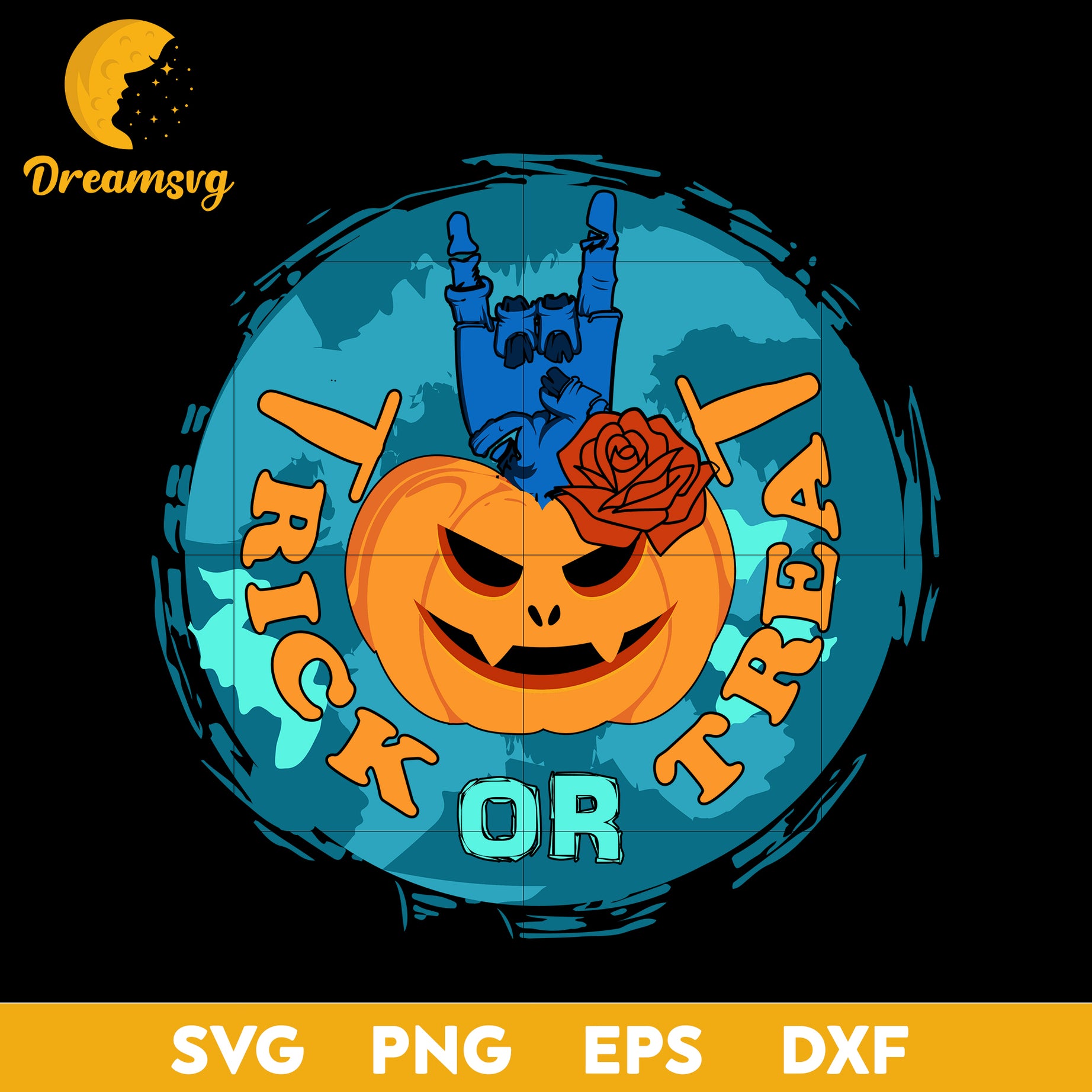 Trick or treat pumpkin Zombie svg, Halloween svg, png, dxf, eps digital file.