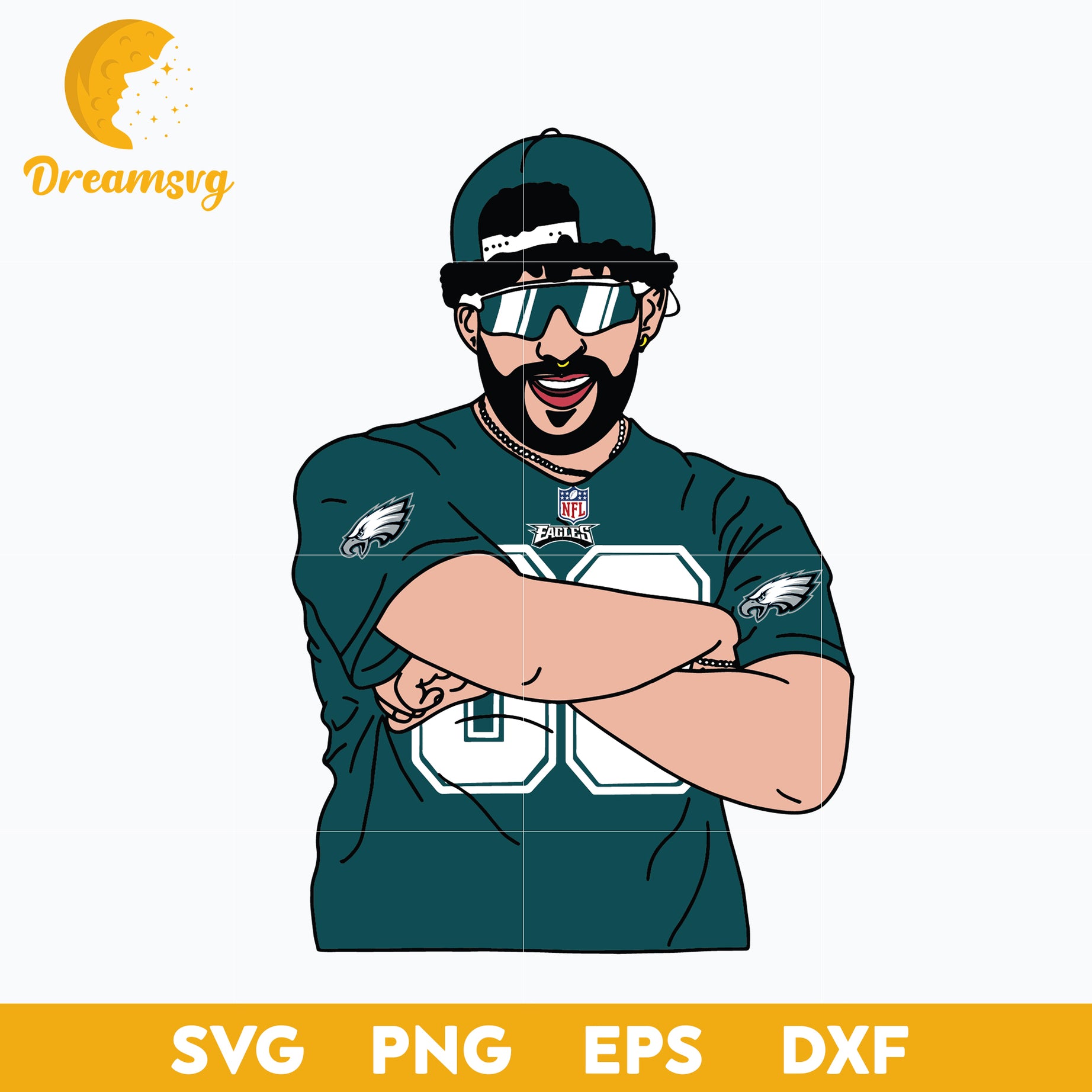 Bad Bunny Philadelphia Eagles SVG, Philadelphia Eagles NFL SVG, PNG DXF EPS Digital File