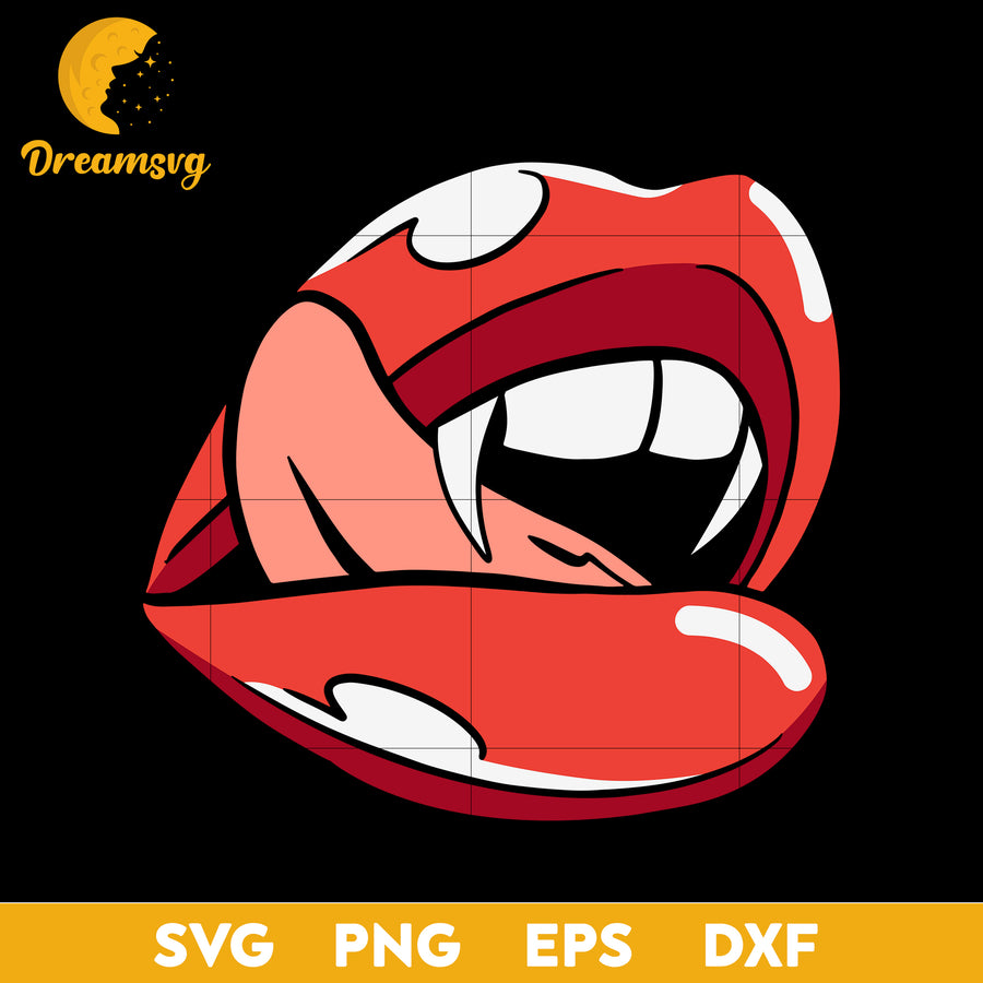 Vampire Lips Halloween svg, Halloween svg, png, dxf, eps digital file.