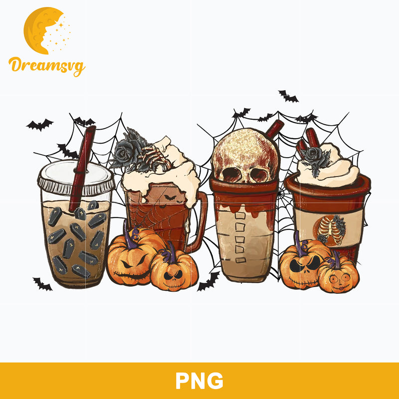 Fall Coffee Halloween Png, Pumpkin Spice Latte Png, Halloween Coffee P