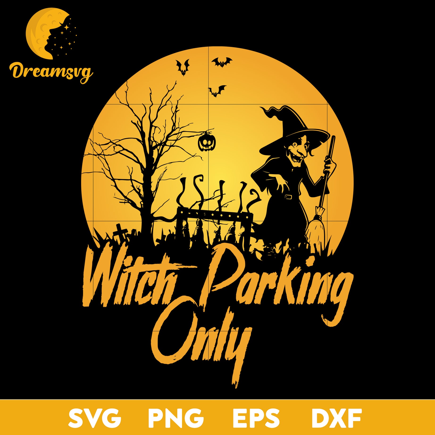 Witch parking only svg, Halloween svg, png, dxf, eps digital file.