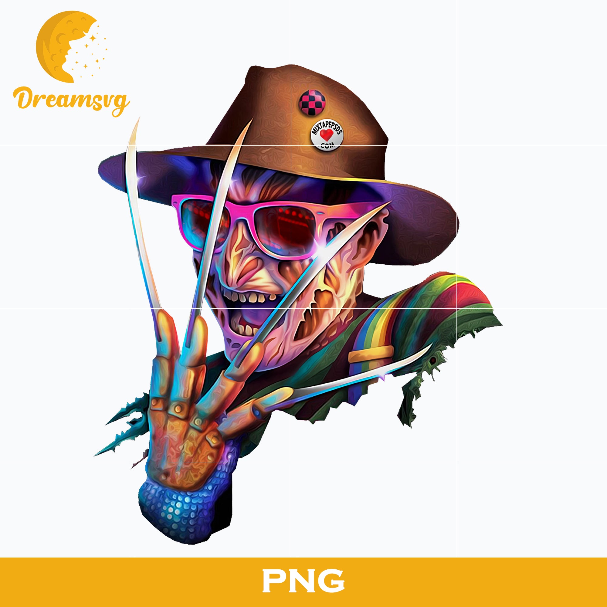 Freddy Krueger PNG, Freddy Krueger Halloween, Scary Halloween, Horror Characters, Halloween svg, png digital file.