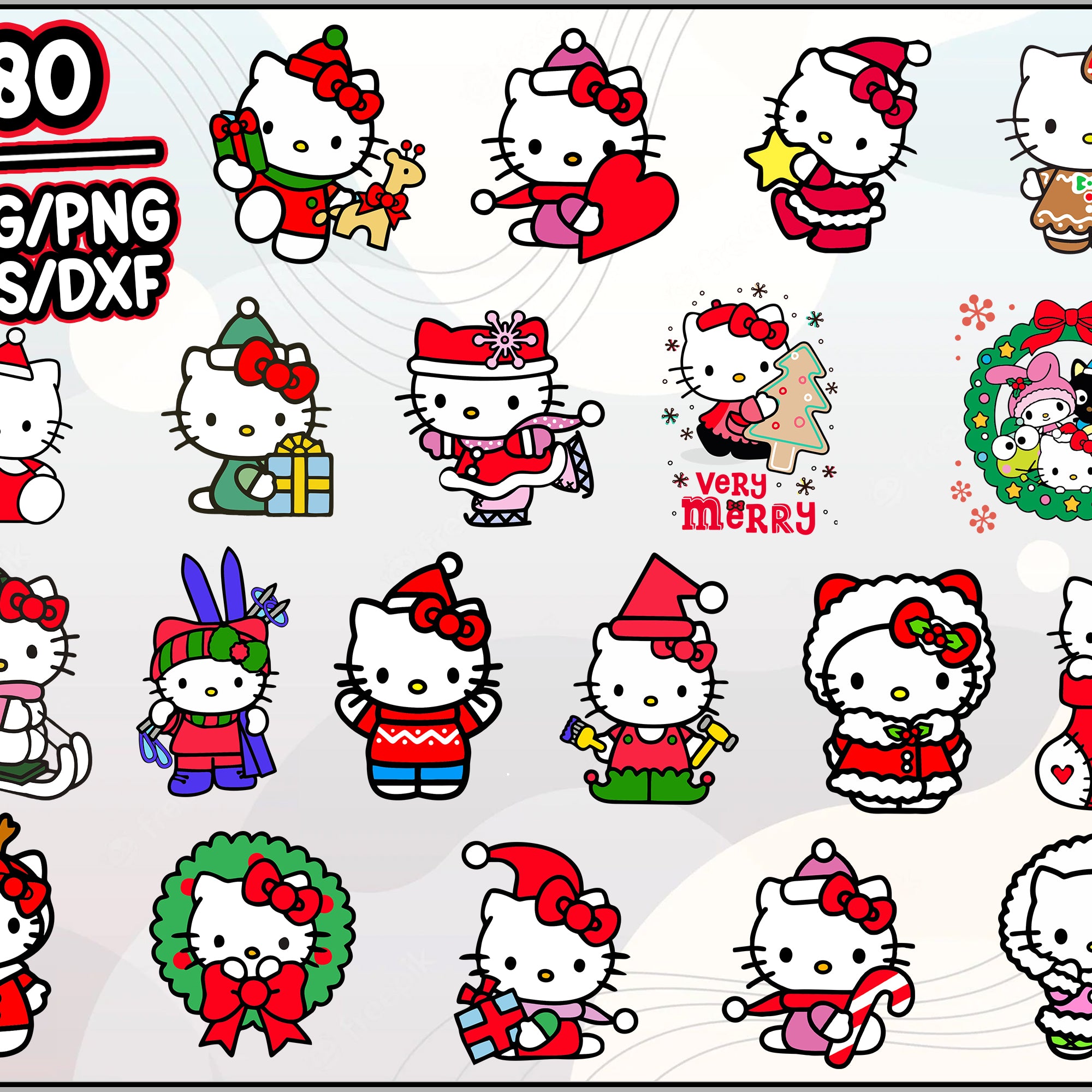 Hello Kitty Santa Claus Christmas SVG, Hello Kitty SVG, Christmas SVG.