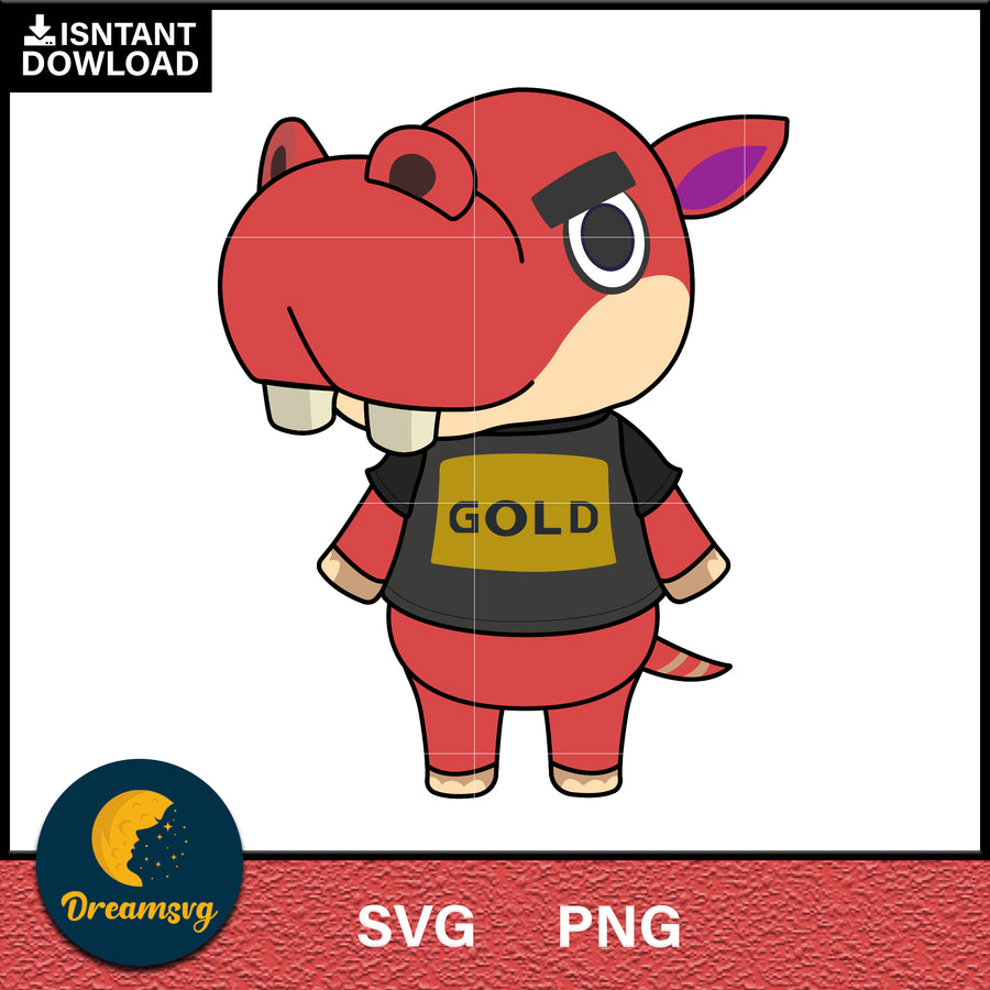 Biff Animal Crossing Svg, Animal Crossing Svg, Animal Crossing Png, Cartoon svg, svg, png digital file