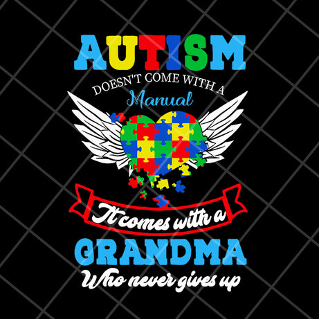 Autism grandma svg, Mother's day svg, eps, png, dxf digital file MTD16042105