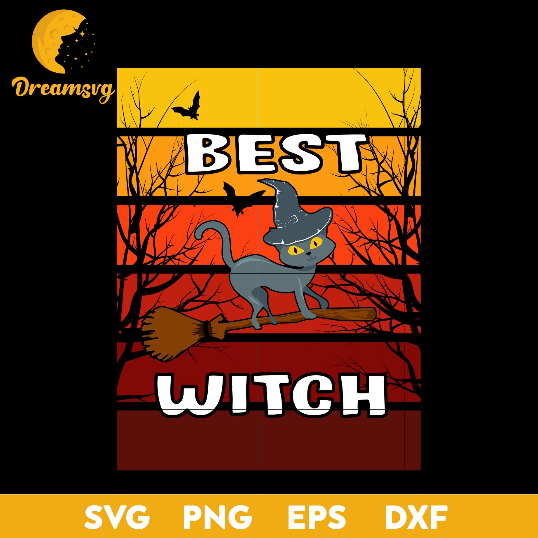 Best witch Funny Cat Halloween svg