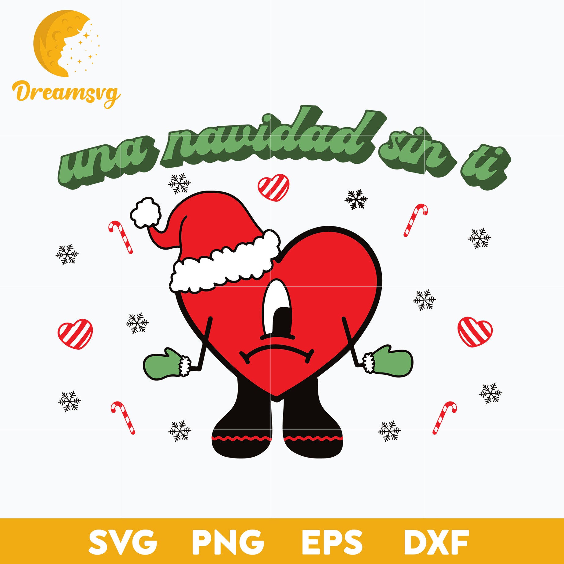 Una Navidad Sin Ti SVG, Bad Bunny Christmas SVG, PNG, DXF, EPS File.