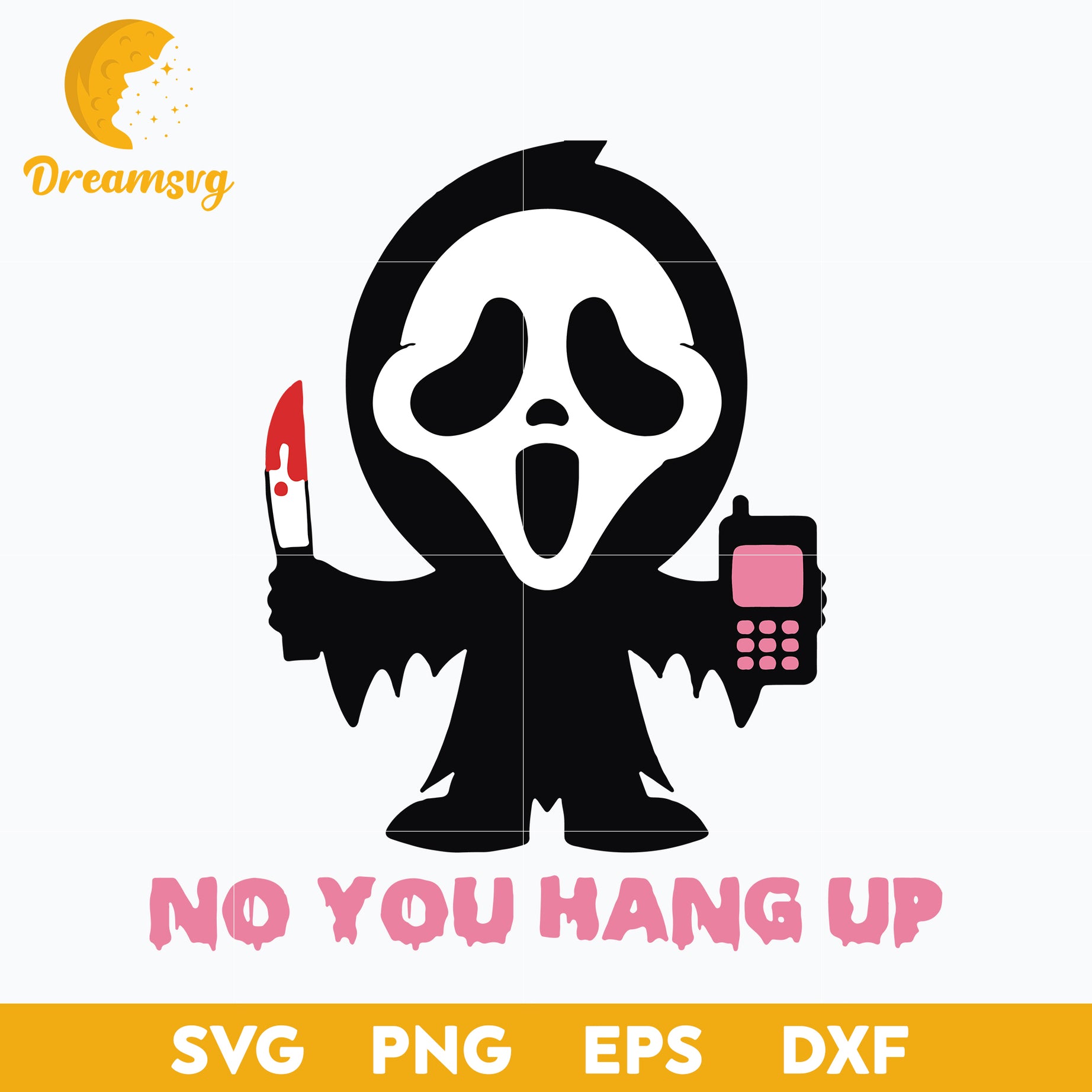 No You Hang Up Svg, Scream Svg, Ghostface Svg, Halloween Svg, png, dxf, eps digital file.