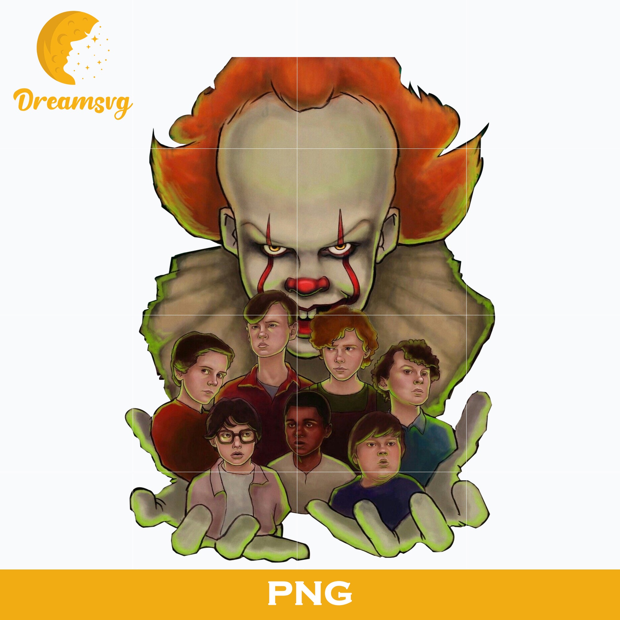 Pennywise Clown PNG, Pennywise Clown Halloween, It Png, Scary Halloween, Horror Characters, Halloween svg, png digital file.