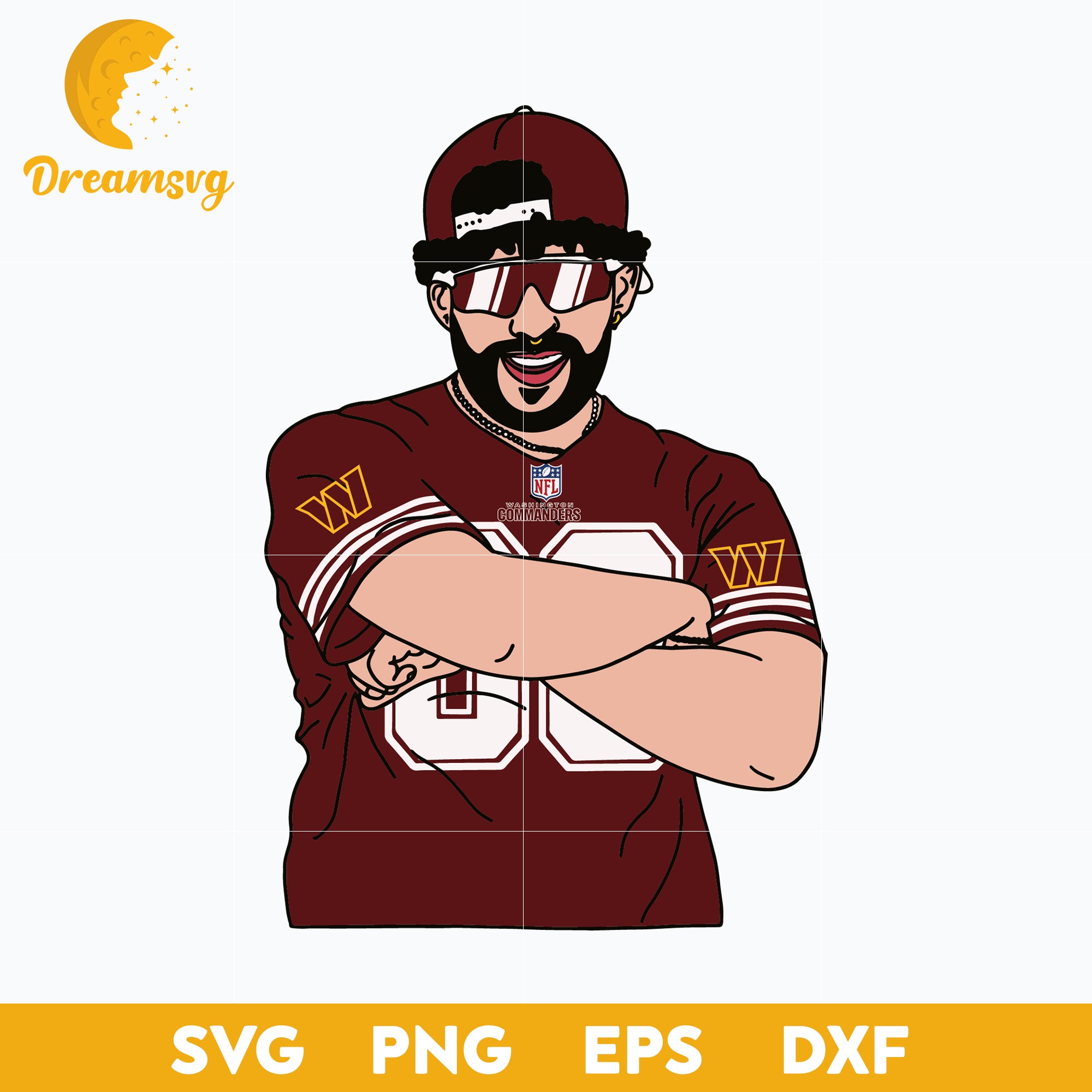 Bad Bunny Washington Commanders SVG, Washington Commanders NFL SVG, PN ...