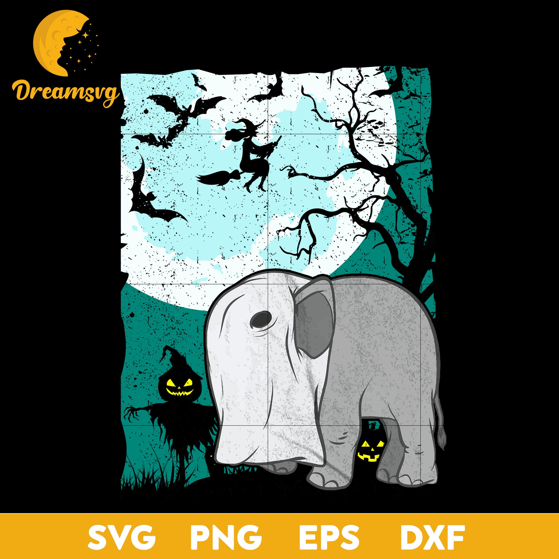 Elephant Halloween svg, Halloween svg, png, dxf, eps digital file.