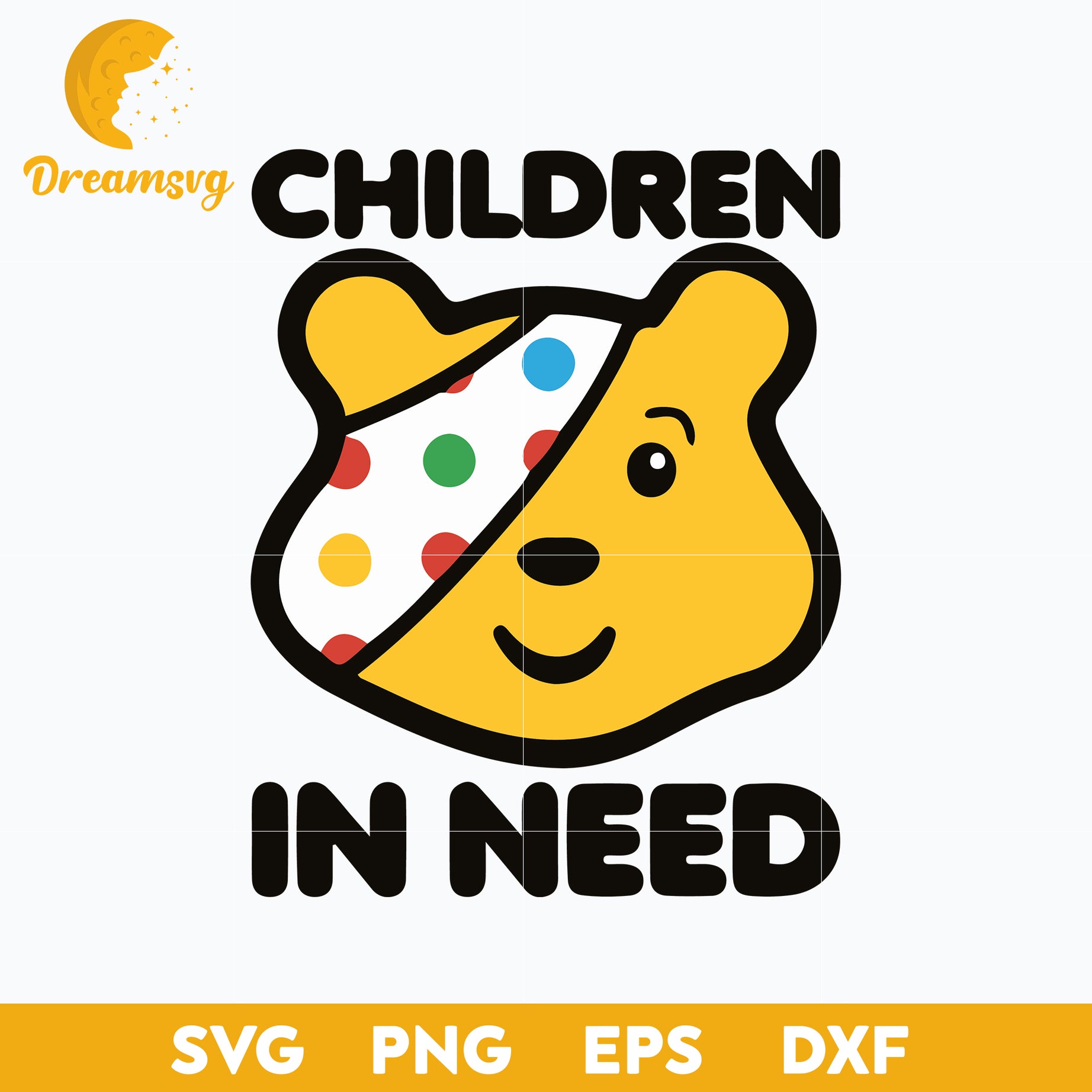 Children In Need SVG, Pudsey Bear Trending  Cartoon SVG