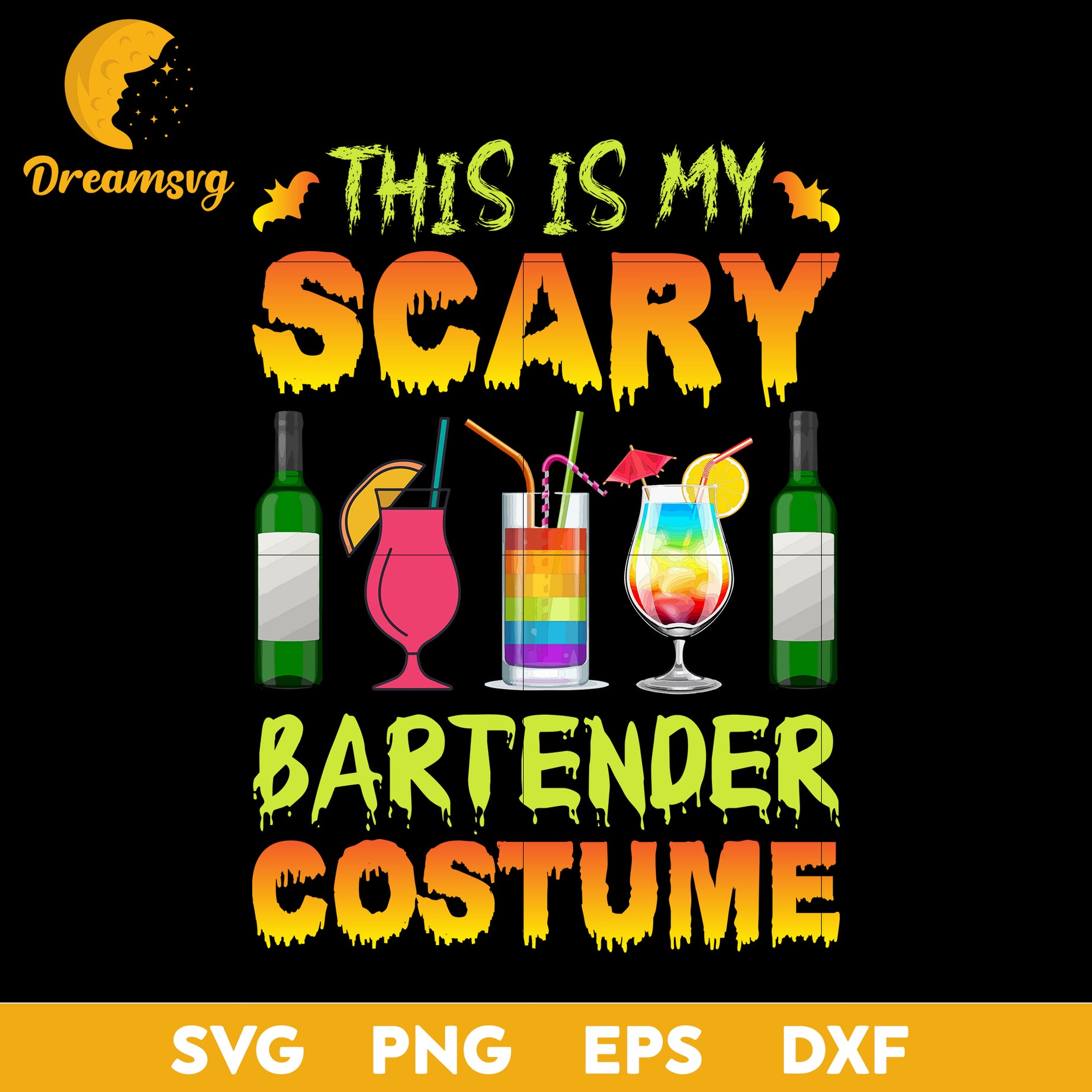 This is my scary bartender costunme svg, Halloween svg, png, dxf, eps digital file.