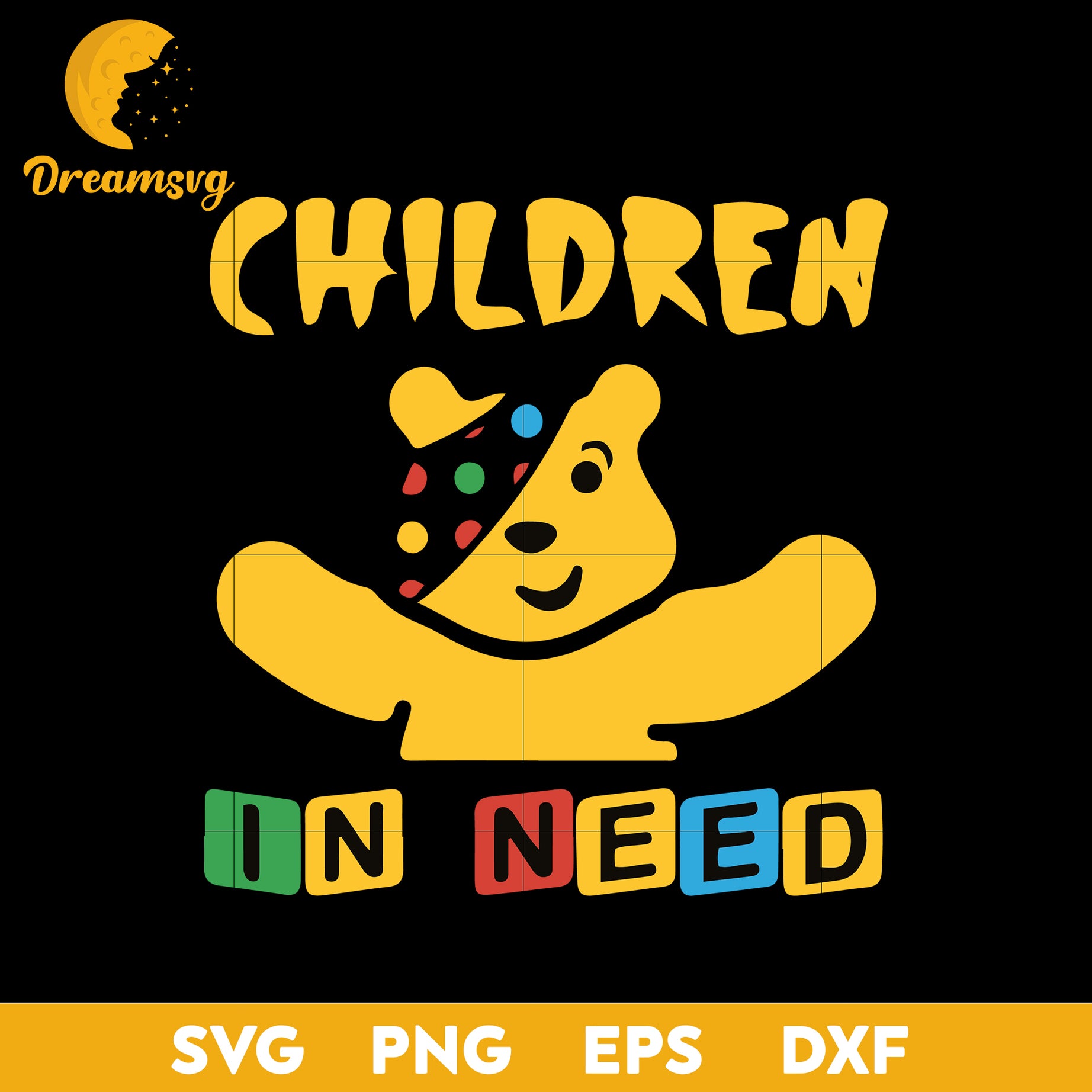 Children In Need SVG, Pudsey Bear SVG, Charity Raising SVG