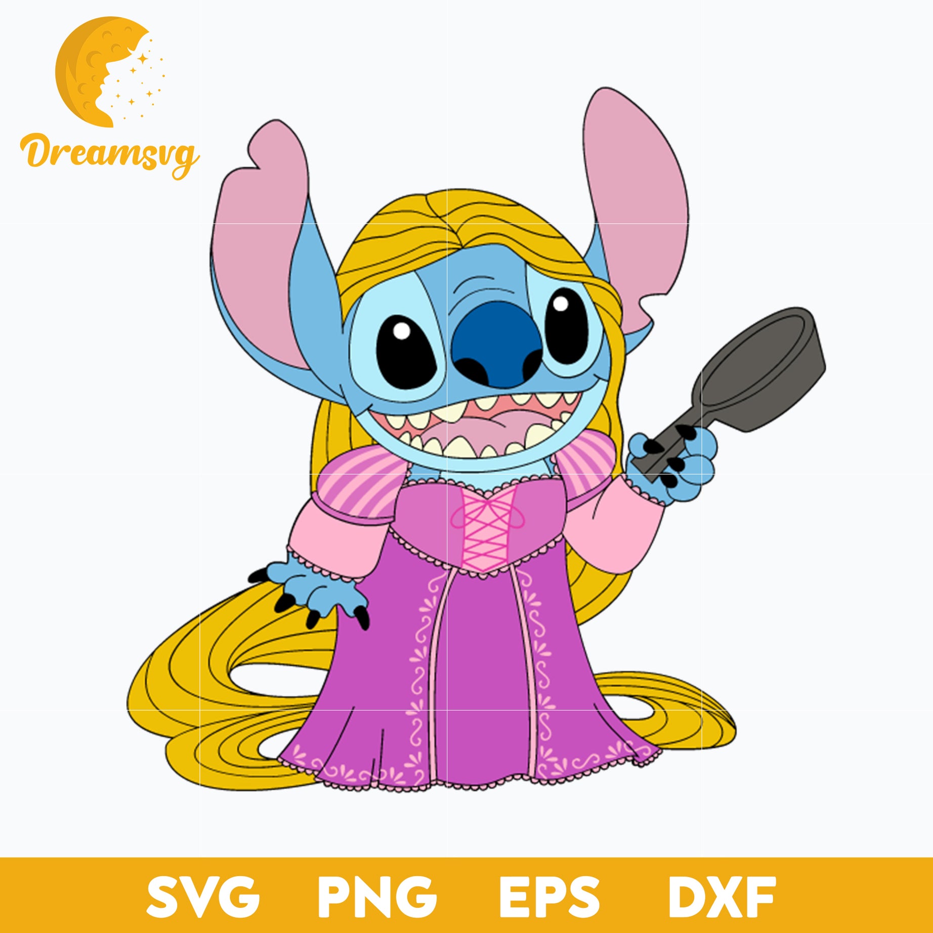 Stitch Rapunzel SVG, Stitch Princess Rapunzel SVG, Stitch Halloween SVG, PNG, DXF, EPS Digital File.