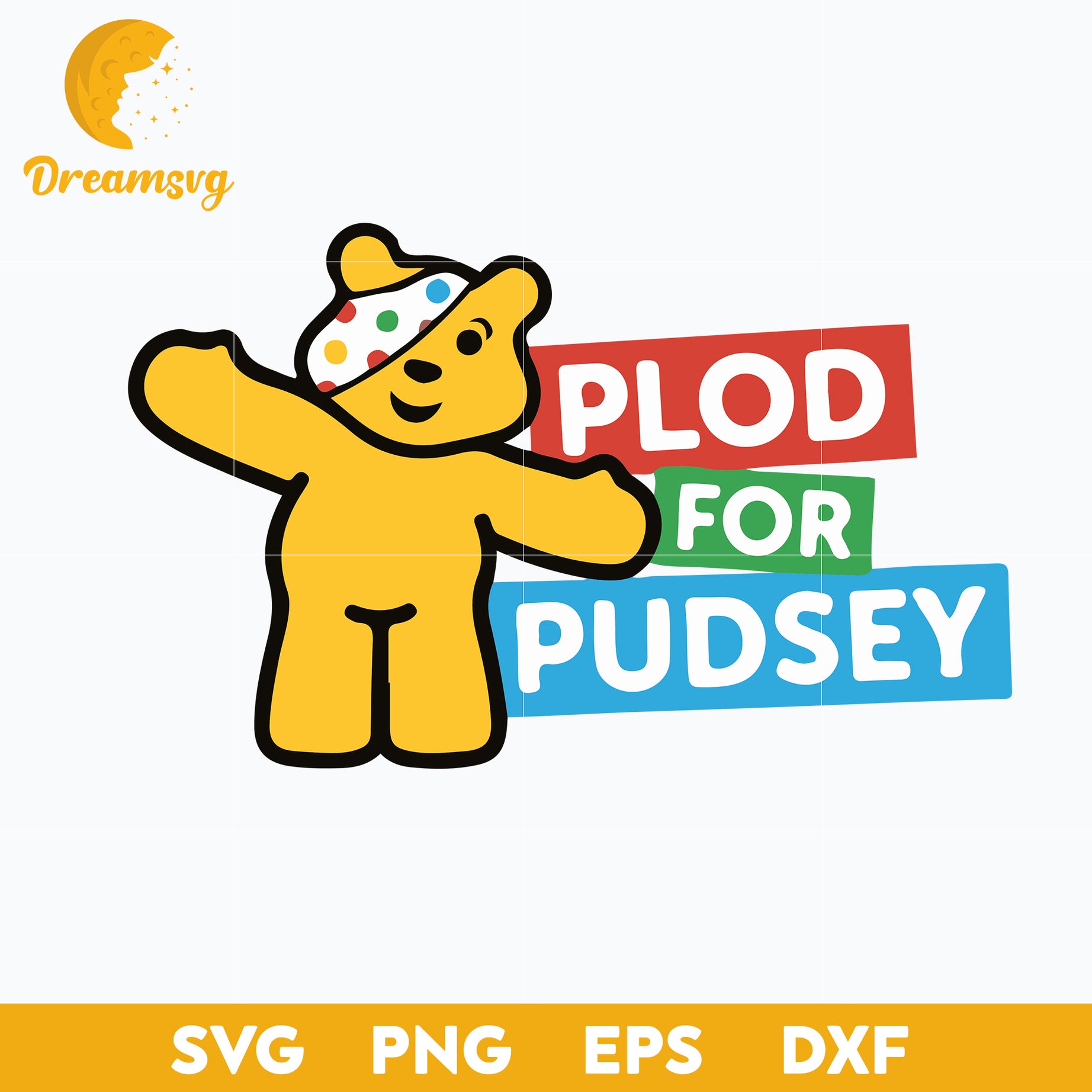 Plod For Pudsey SVG, Pudsey Bear SVG.