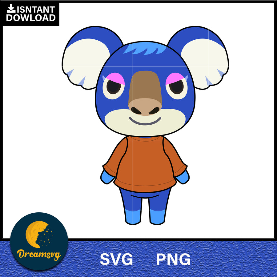 Yuka Animal Crossing Svg, Animal Crossing Svg, Animal Crossing Png, Cartoon svg, svg, png digital file