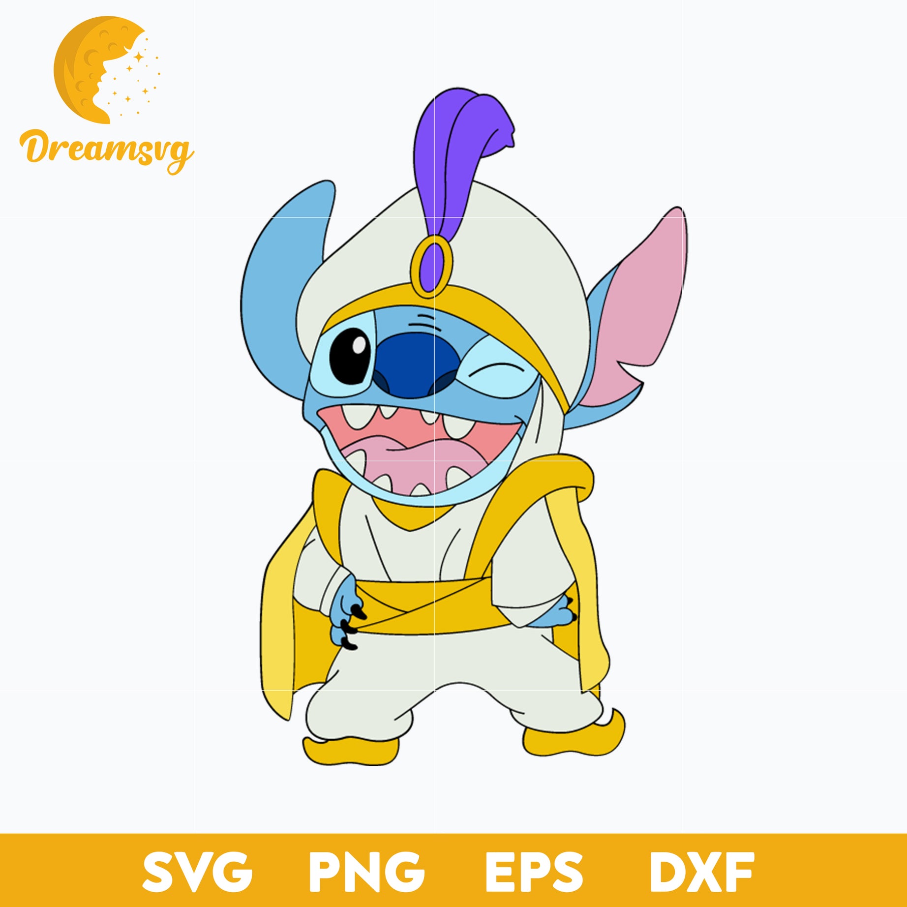 Stitch Genie Blue Alien SVG, Prince Genie SVG, Stitch SVG, Halloween SVG, PNG, DXF, EPS Digital File.