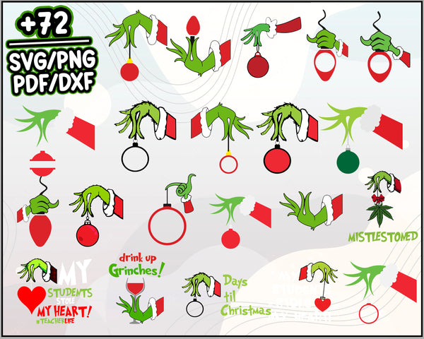 72+ Grinch Hand Holding Ornament SVG