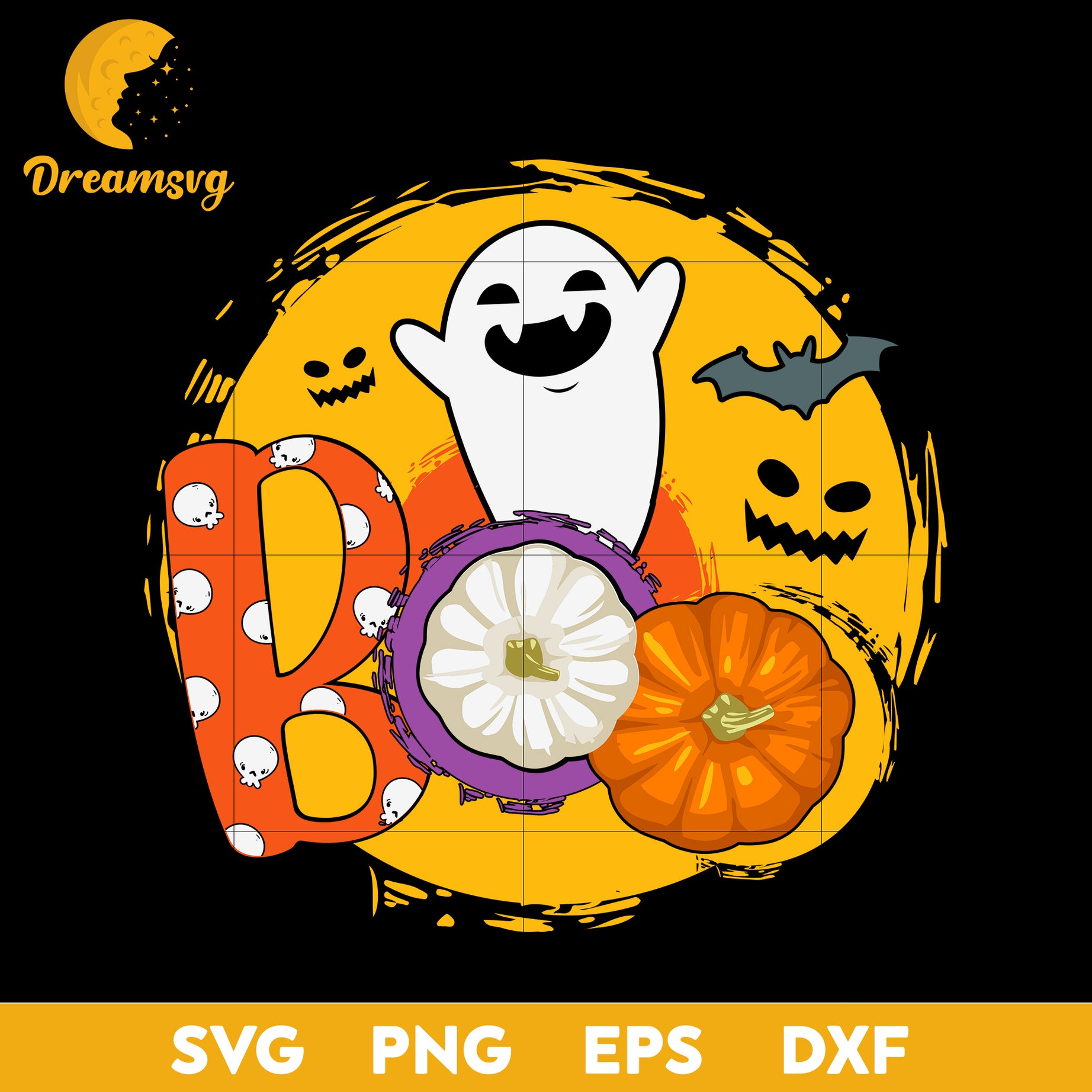 Boo Halloween Pumpkin Vintage svg