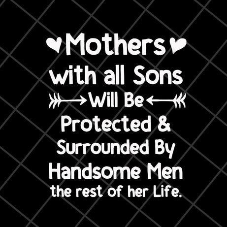 Mother's with all sons svg, Mother's day svg, eps, png, dxf digital file MTD20042109
