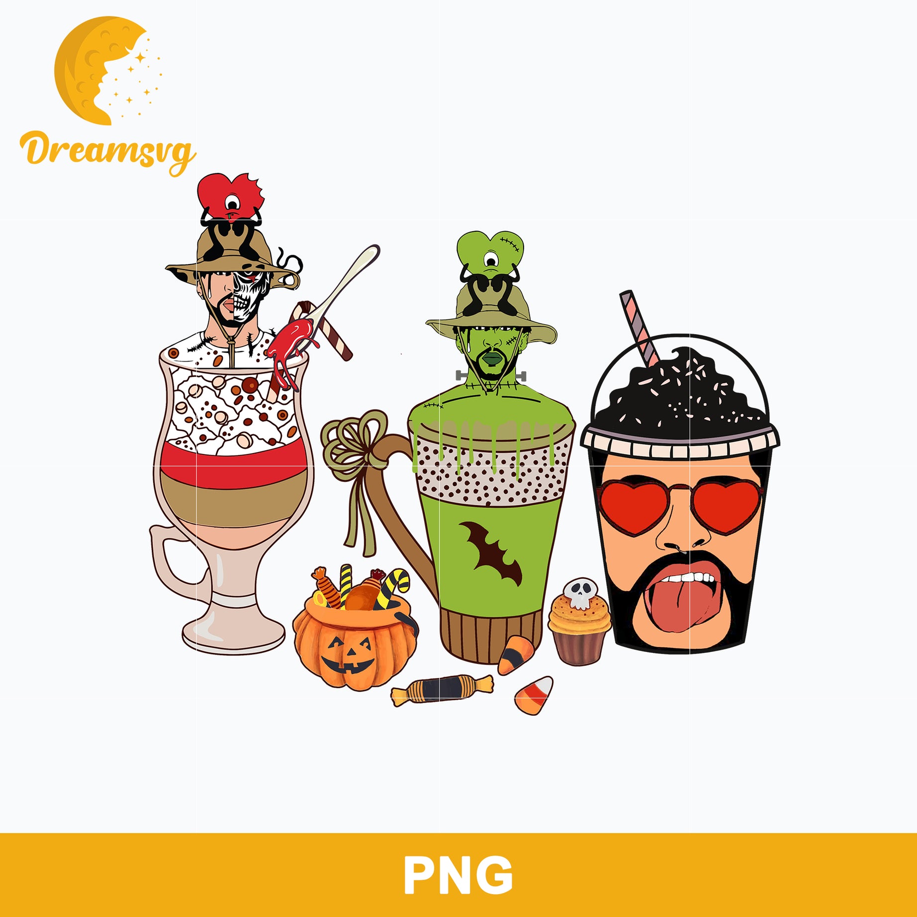 Bad Bunny Coffee Halloween Png