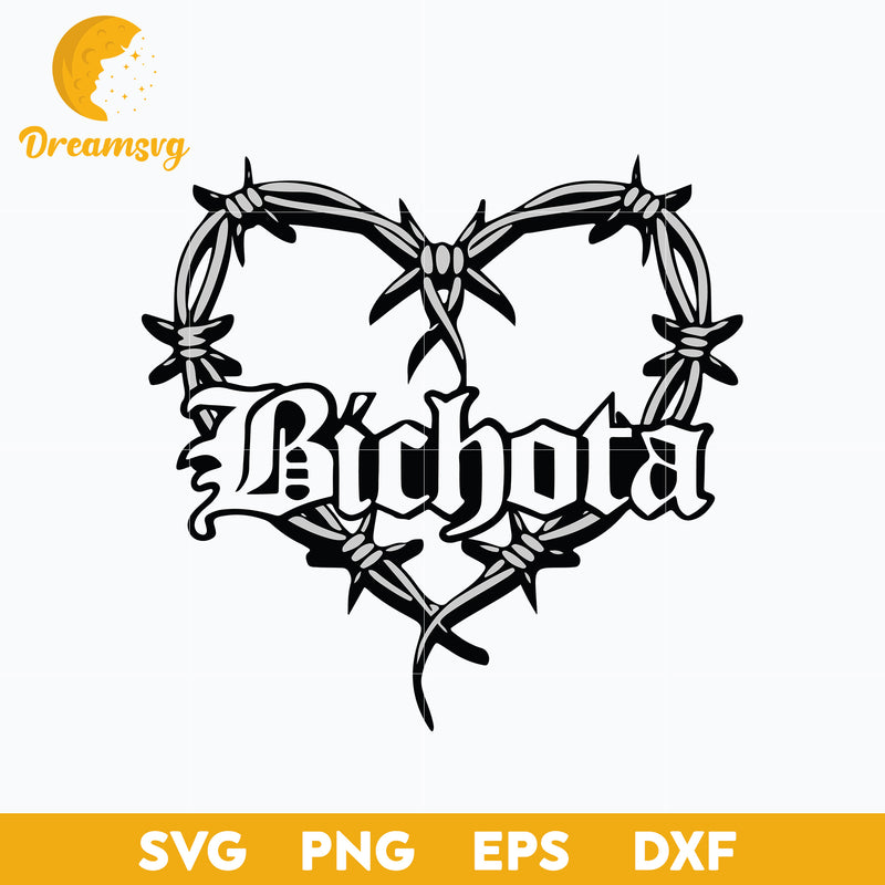 La Bichota Svg, Wire Heart Tattoo Svg File for Cricut, Instant Download File.