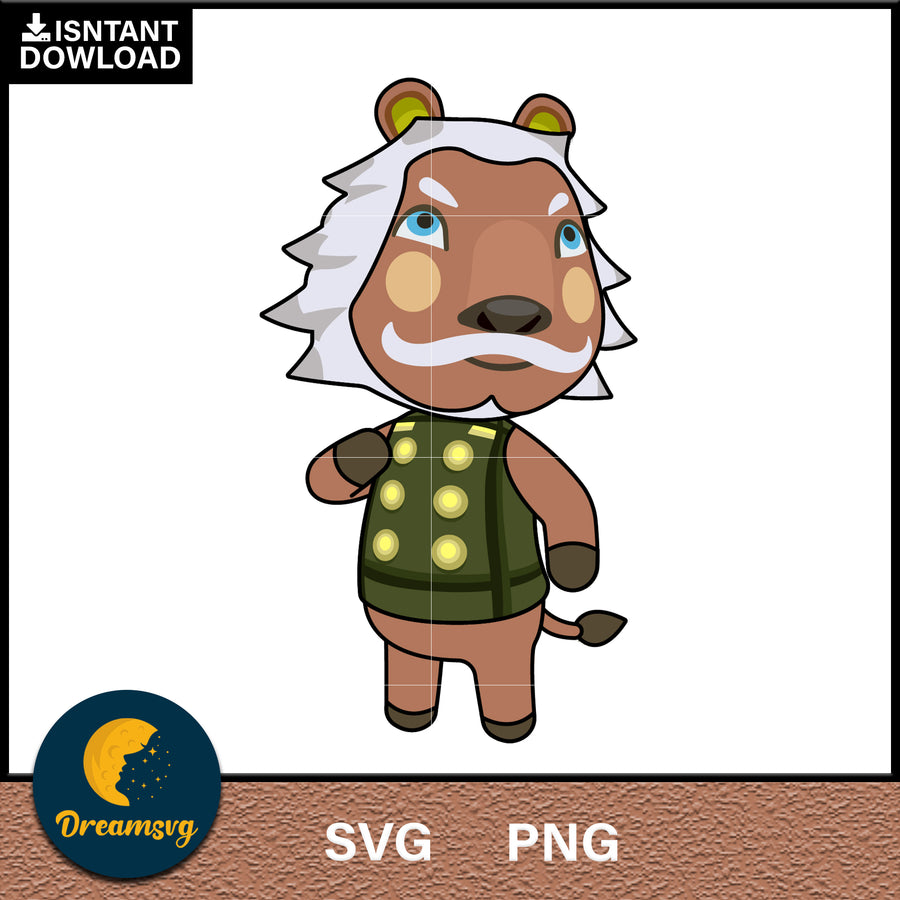 Lionel Animal Crossing Svg, Animal Crossing Svg, Animal Crossing Png, Cartoon svg, svg, png digital file