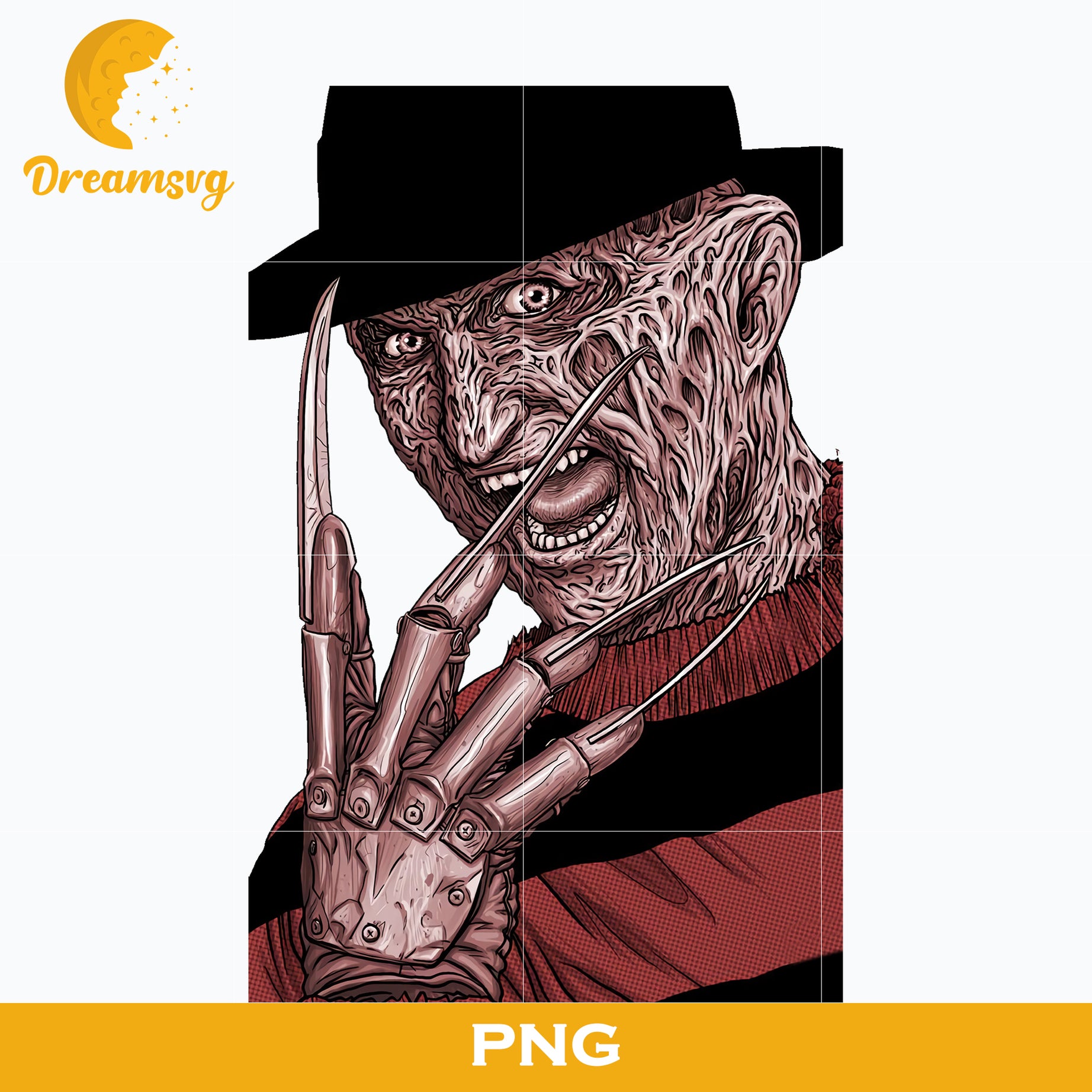 Freddy Krueger PNG, Freddy Krueger Halloween, Scary Halloween, Horror Characters, Halloween svg, png digital file.