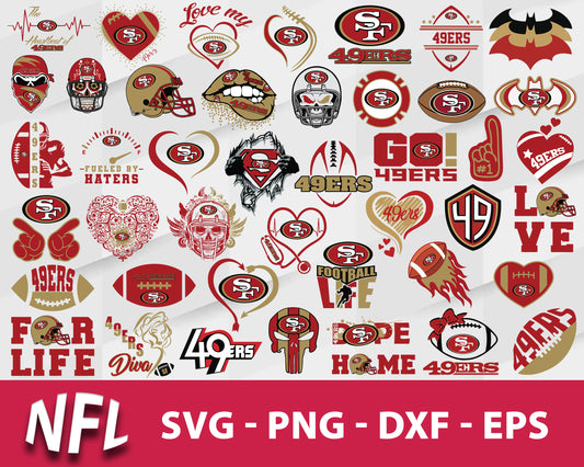 San Francisco 49ers Svg Bundle, San Francisco 49ers Svg, Sport Svg, Nfl Svg, Png, Dxf, Eps Digital File.