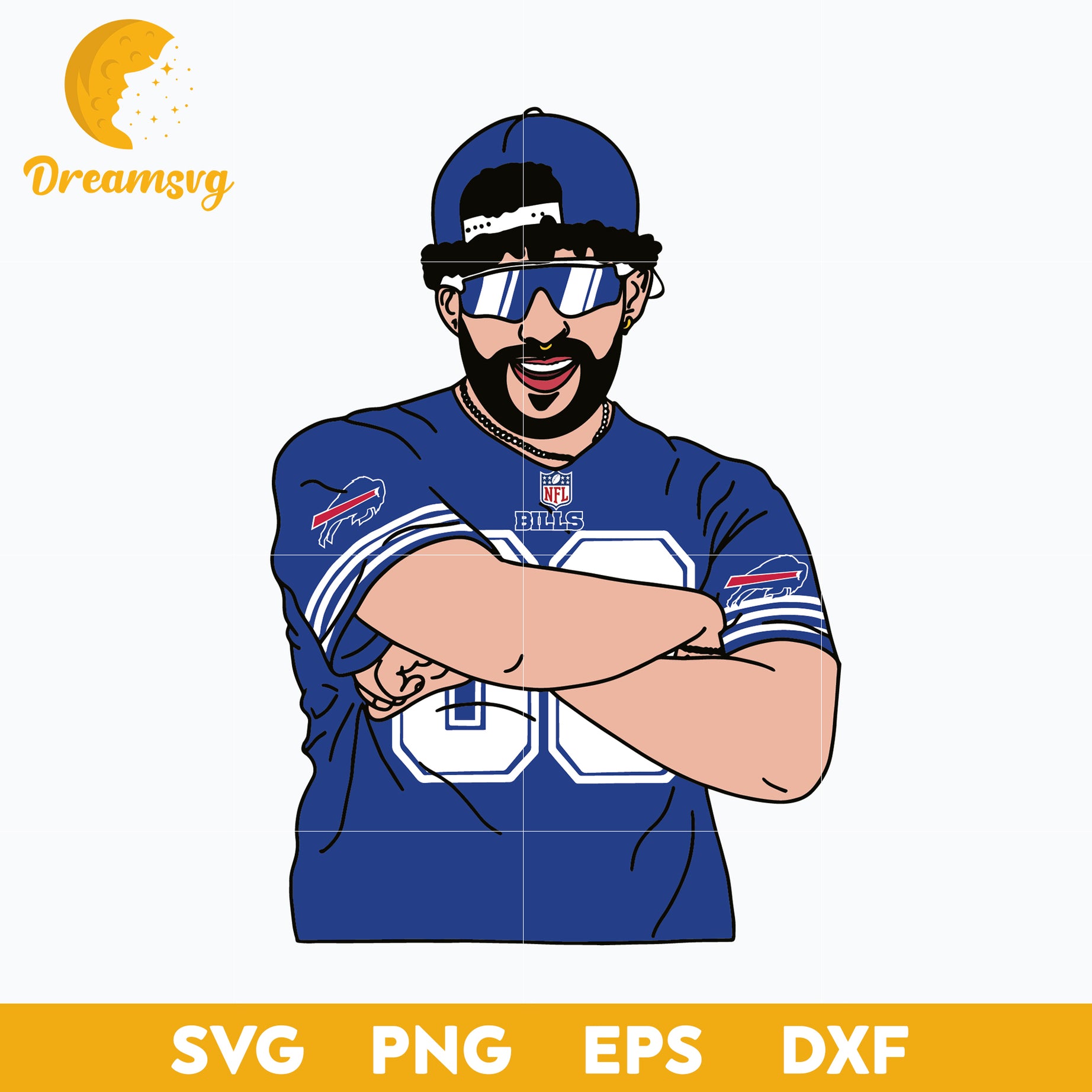 Buffalo Bills Bad Bunny SVG, Buffalo Bills NFL SVG, PNG DXF EPS Digital File