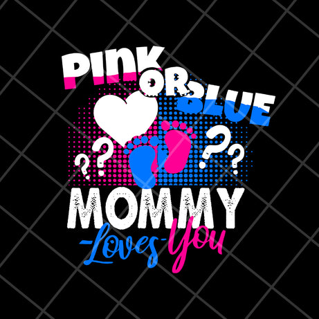 pink of blue momy loves you svg, Mother's day svg, eps, png, dxf digital file MTD13042104