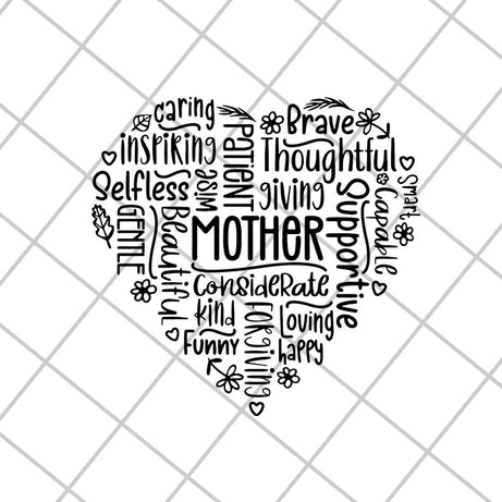Mother heart svg, Mother's day svg, eps, png, dxf digital file MTD26042108