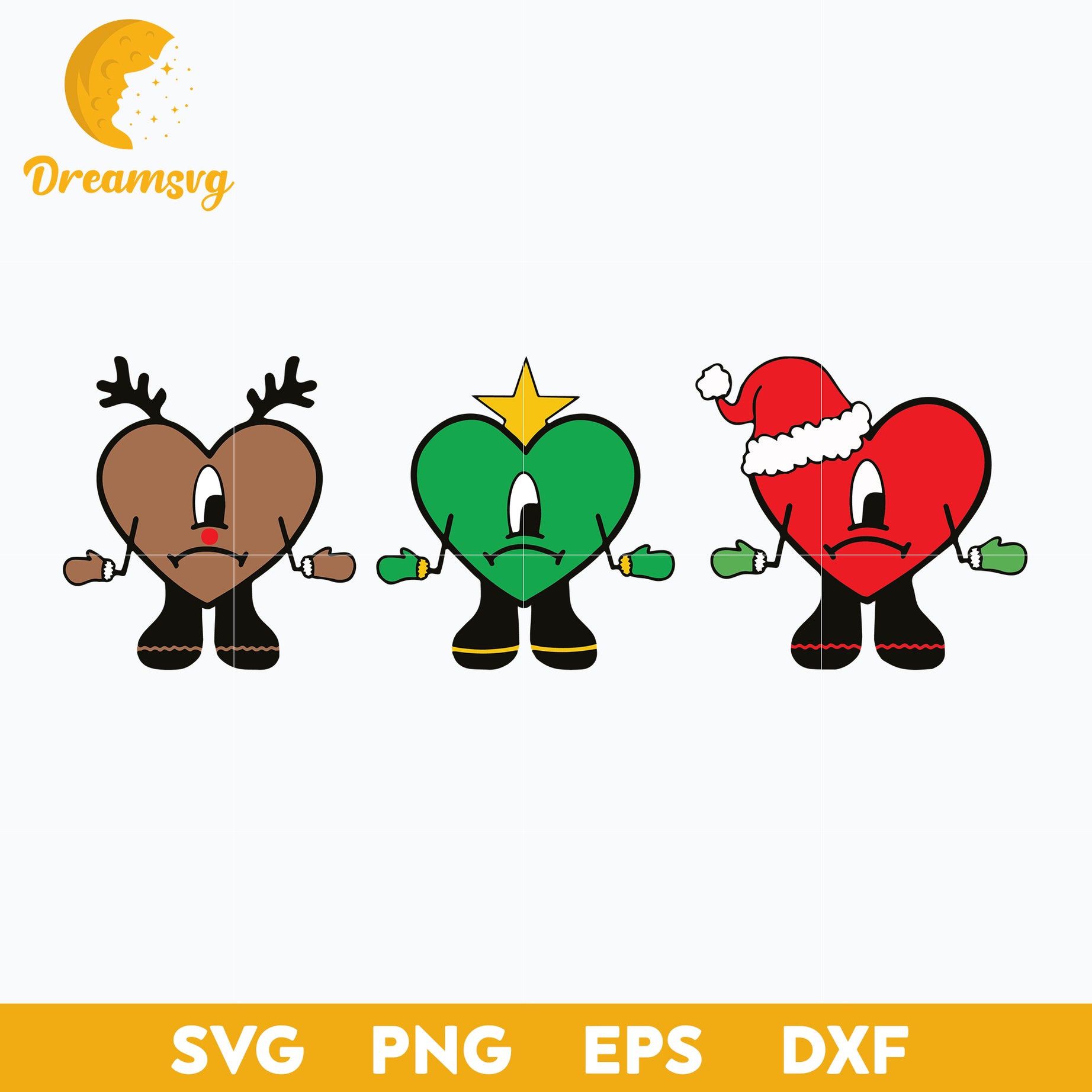 Bad Bunny Heart Christmas SVG
