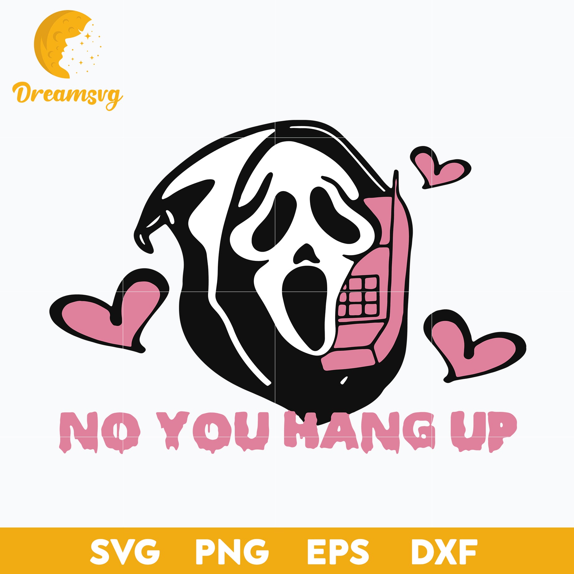 No You Hang Up Svg, Scream Svg, Ghostface Svg, Halloween Svg, png, dxf, eps digital file.