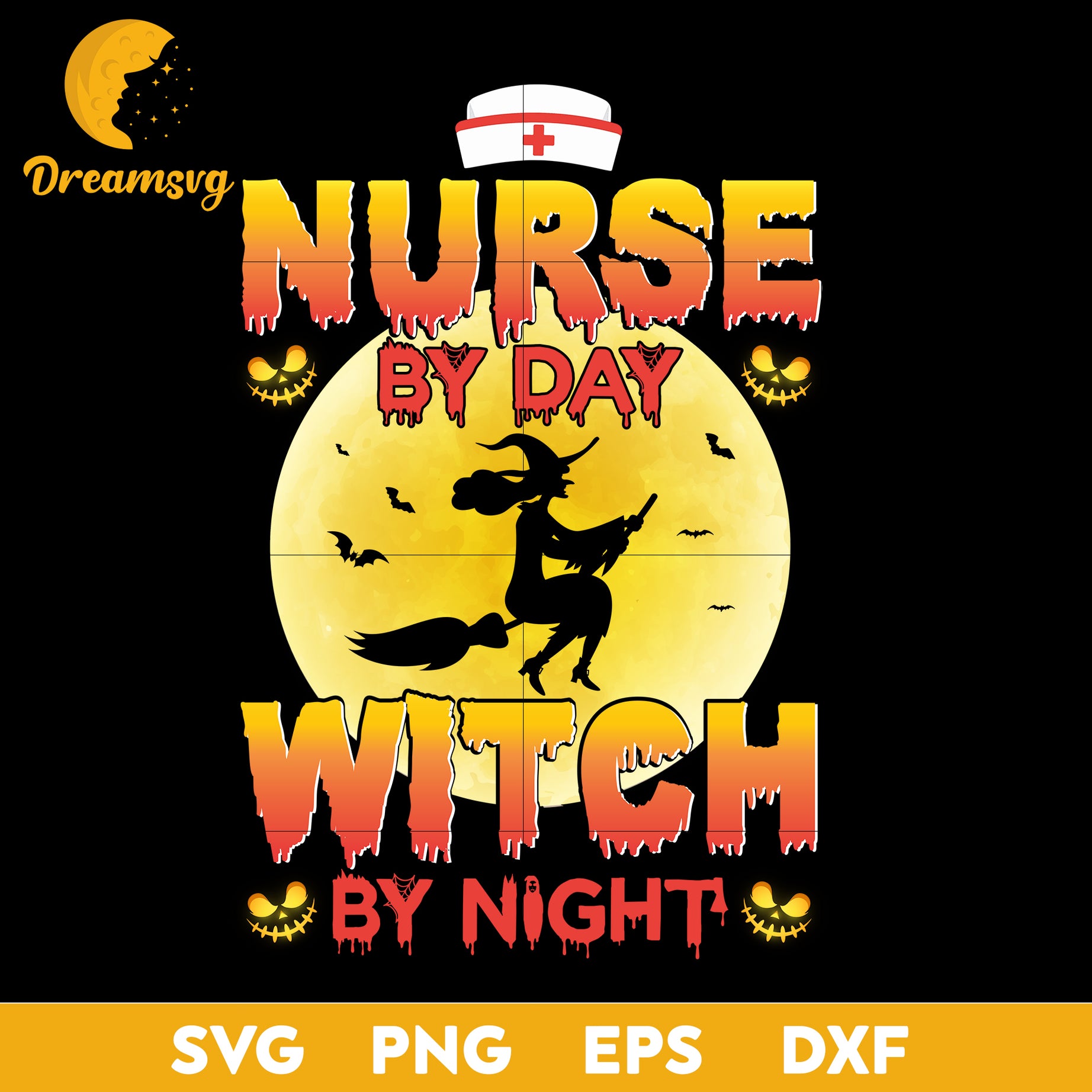 Nurse by day witch by day withch by night halloween svg, Halloween svg, png, dxf, eps digital file.