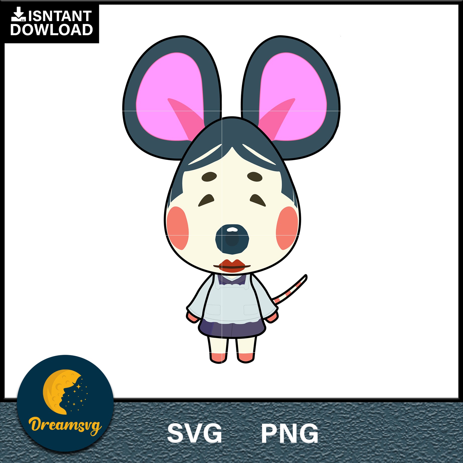 Greta Animal Crossing Svg, Animal Crossing Svg, Animal Crossing Png, Cartoon svg, svg, png digital file