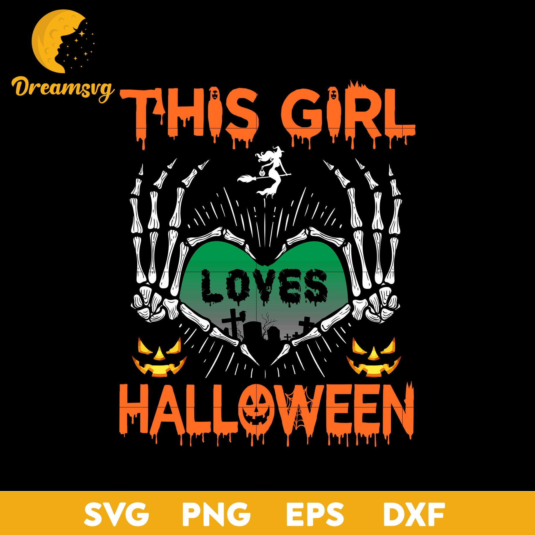 This girl loves halloween svg, Halloween svg, png, dxf, eps digital file.