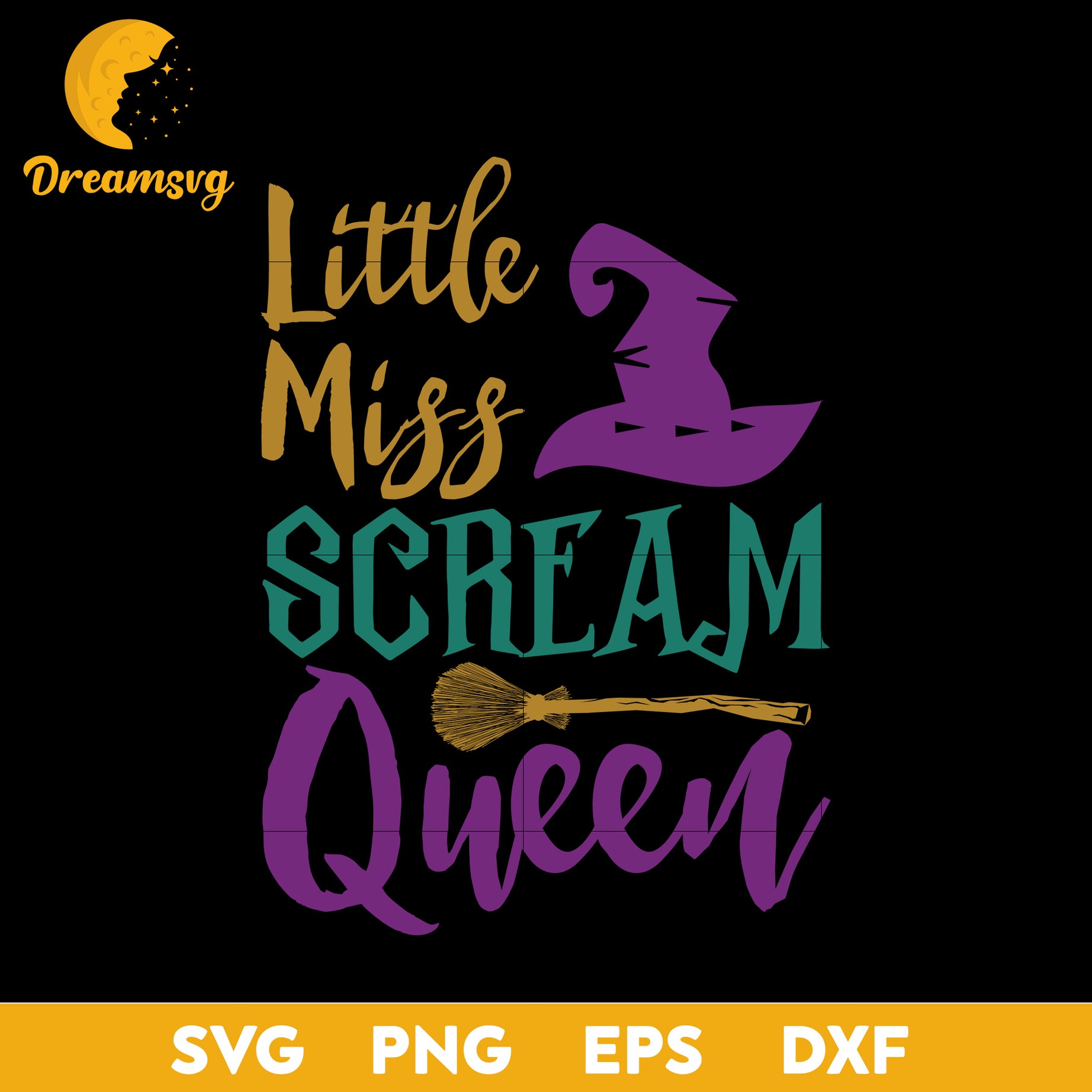 Little miss scream queen svg, Halloween svg, png, dxf, eps digital file.
