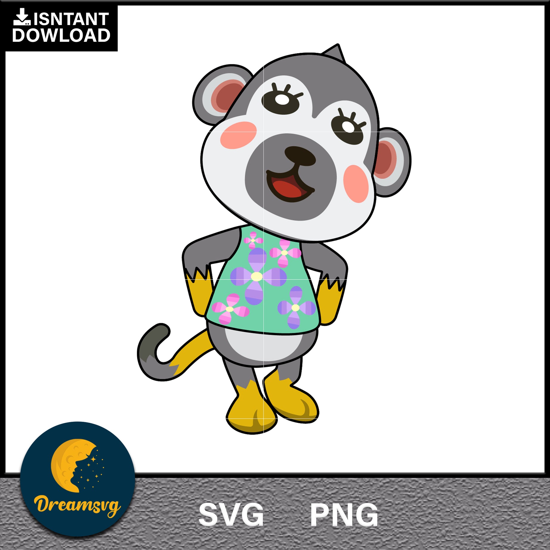 Shari Animal Crossing Svg, Animal Crossing Svg, Animal Crossing Png, Cartoon svg, svg, png digital file