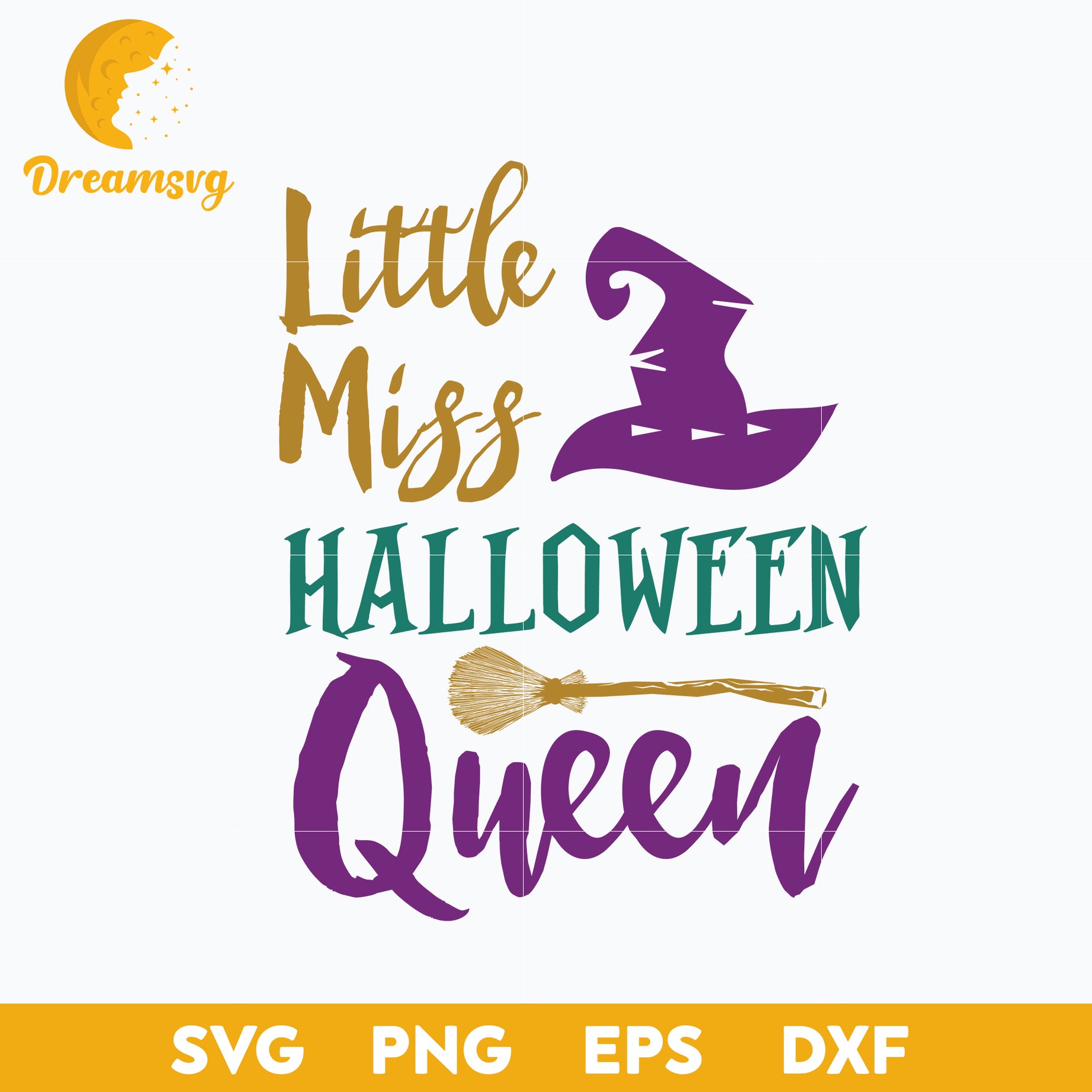Little miss halloween queen svg, Halloween svg, png, dxf, eps digital file.