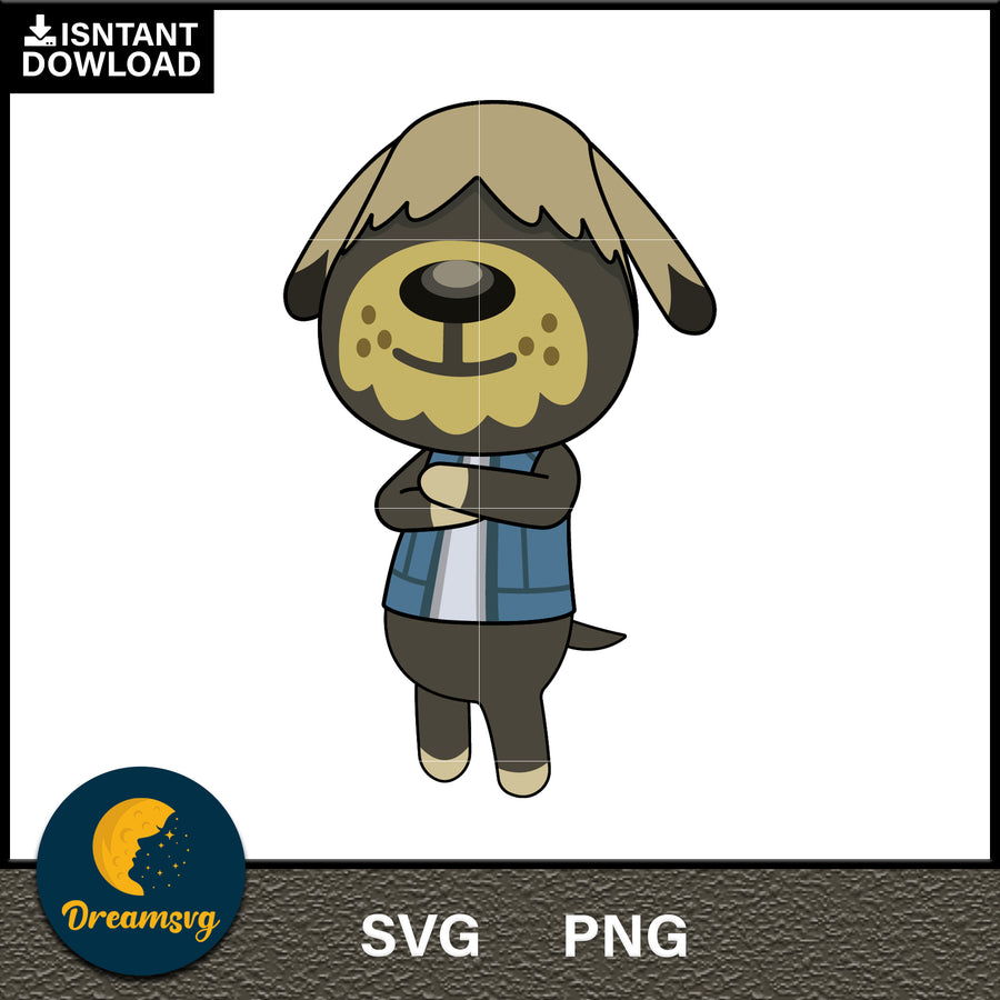Shep Animal Crossing Svg, Animal Crossing Svg, Animal Crossing Png, Cartoon svg, svg, png digital file