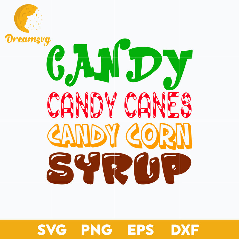 Candy Candy Canes Candy Corn Syrup SVG, Christmas SVG.