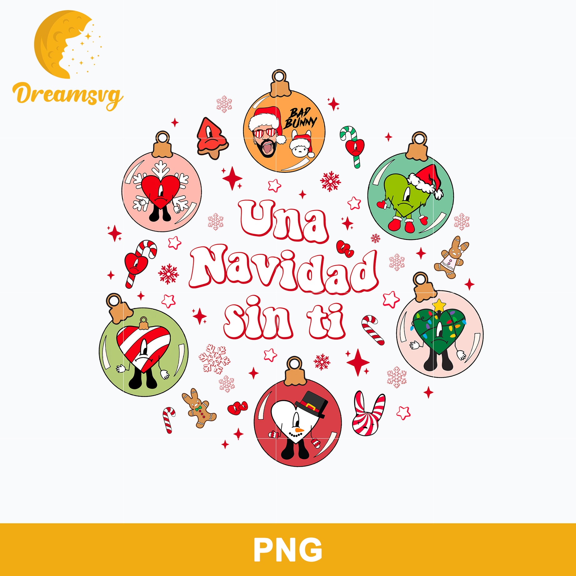 Una Navidad Sin Ti PNG,  Ornament Bad Bunny Christmas PNG